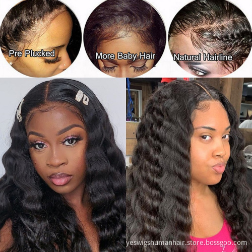 Deep Wave Curly Hd Swiss Lace Frontal Wig Raw Indian Virgin Human Hair Wig Wholesale Full Lace Front Wig For Black Women Vendor